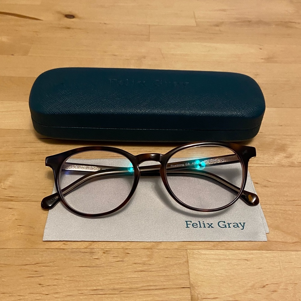 Felix Gray Unisex Roebling Blue Light Blocking Glasses in Sazerac Crystal